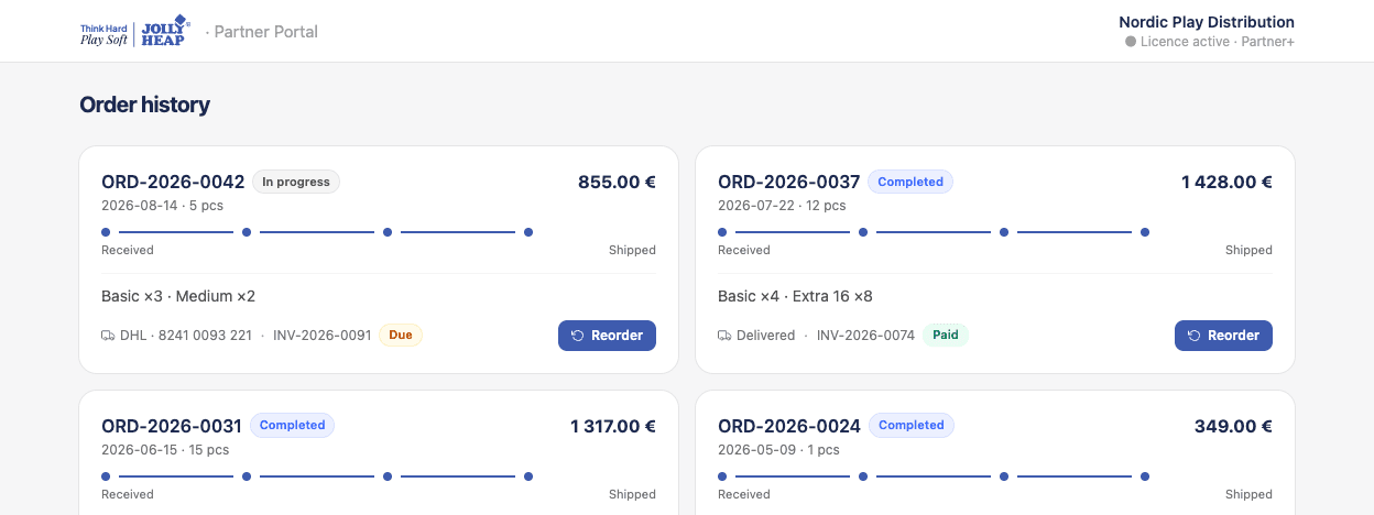 Portal dystrybutora – historia zamówień, śledzenie przesyłek i ponowne zamówienie